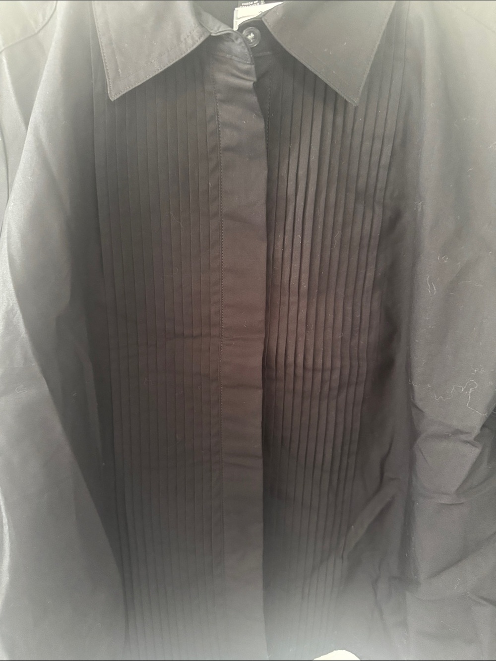 Banana Republic Black Pleated Front Dress Shirt - Picture 3 of 5